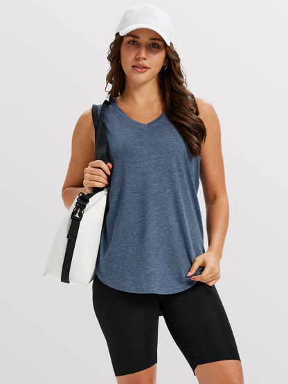 CurveEase V-Neck Tunic Tank Top - 4 Pack