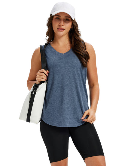 CurveEase V-Neck Tunic Tank Top - 4 Pack
