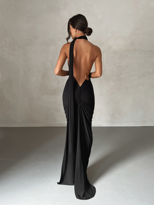 BackDrape™ Halter Maxi Dress