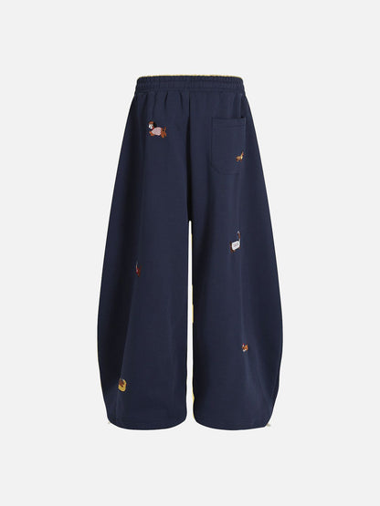 Embroidered Dog Baggy Sweatpants
