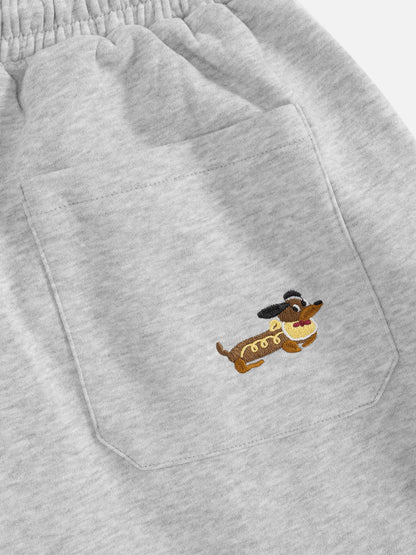 Embroidered Dog Baggy Sweatpants