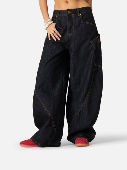 PuddleStack™ Patchwork Baggy Jeans