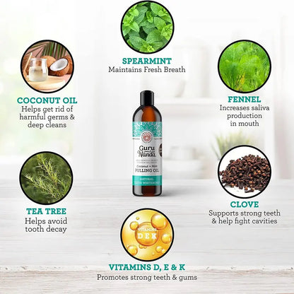 GuruNanda Coconut + Peppermint Pulling Oil (8oz)